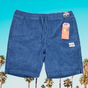 Hang Ten Corduroy Longrider Shorts Men's Size S M L Navy Blue Westcoast OP